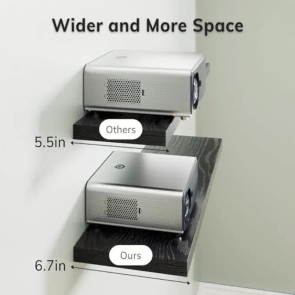 New Set of 3 Rustic Wood Hanging Floating Wall Shelves for Storage - Black